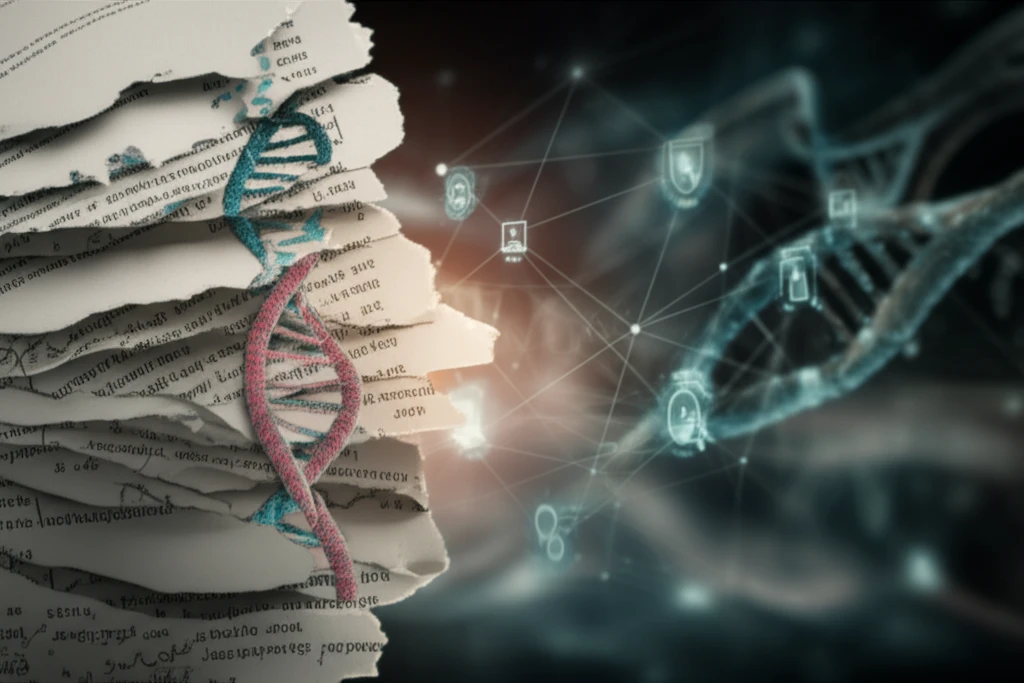 Abstract illustration of a scientific paper being retracted.
