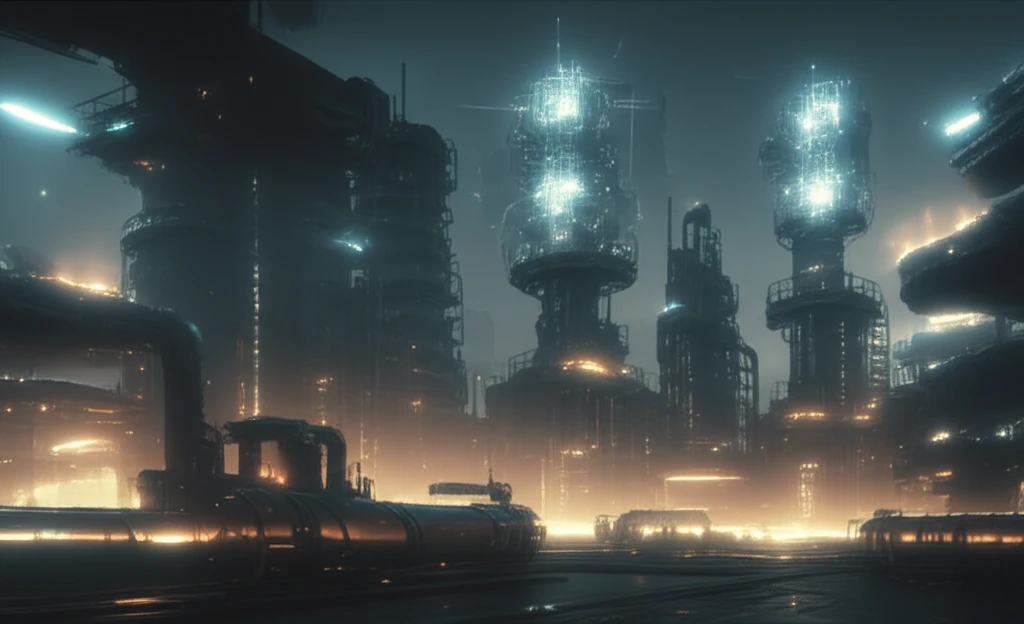 Futuristic steel plant with AI-optimized gas flow