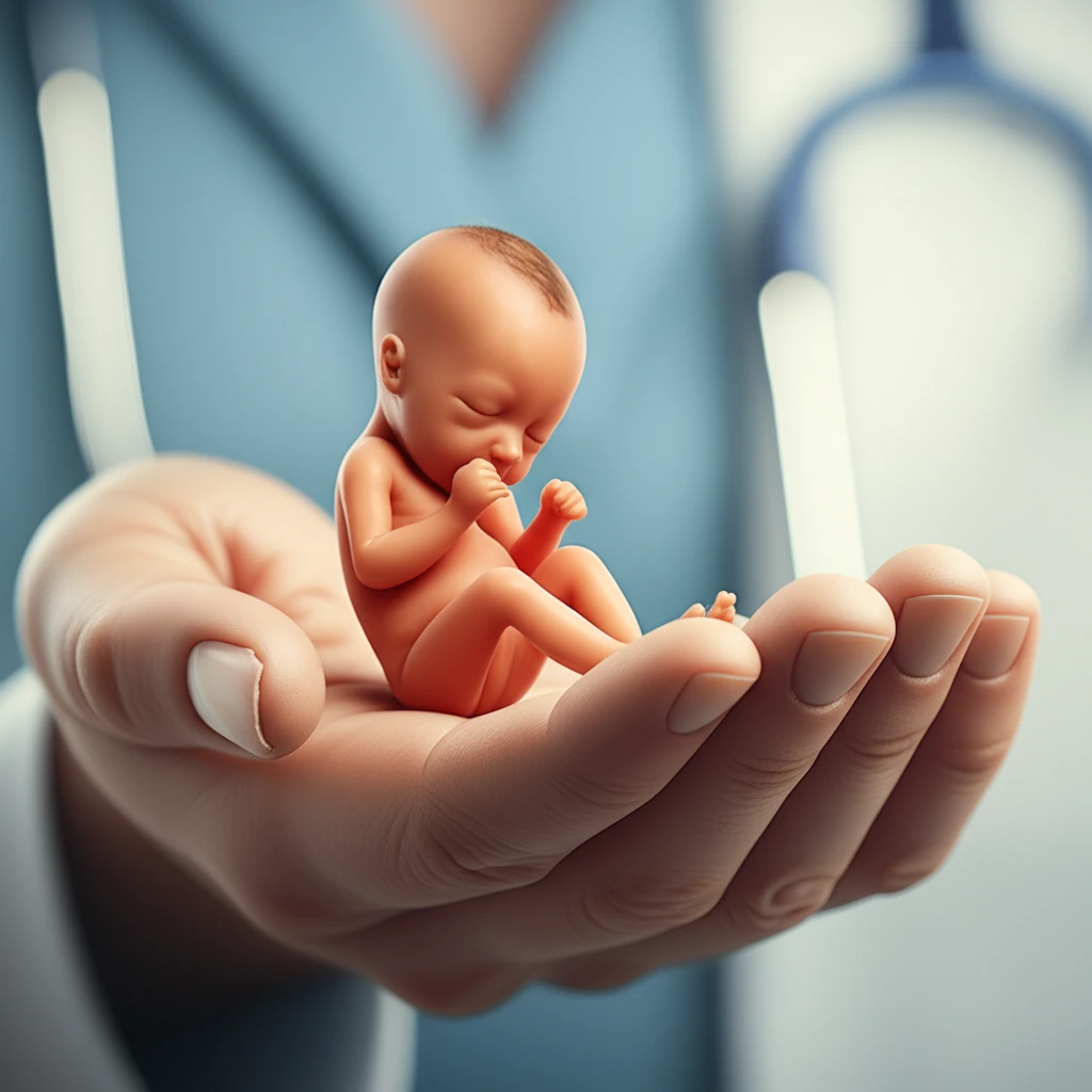 A doctor carefully cradles a small infant, symbolizing the precision of hypoglycemia care.
