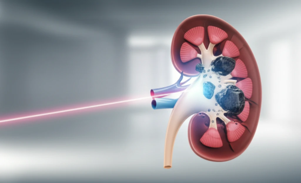 Laser shattering kidney stone