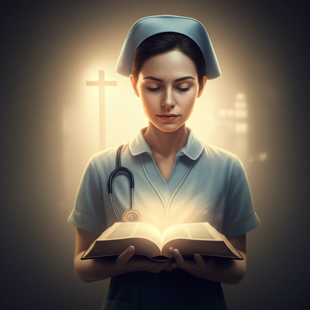 A nurse offering spiritual support to a Christian patient.