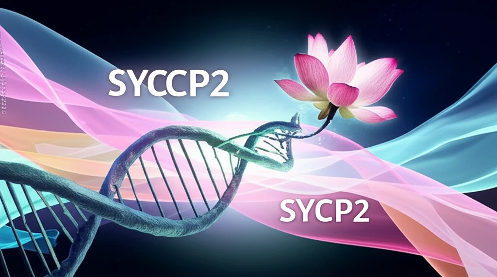 DNA strand intertwined with a blooming lotus flower, symbolizing hope and genetic insights