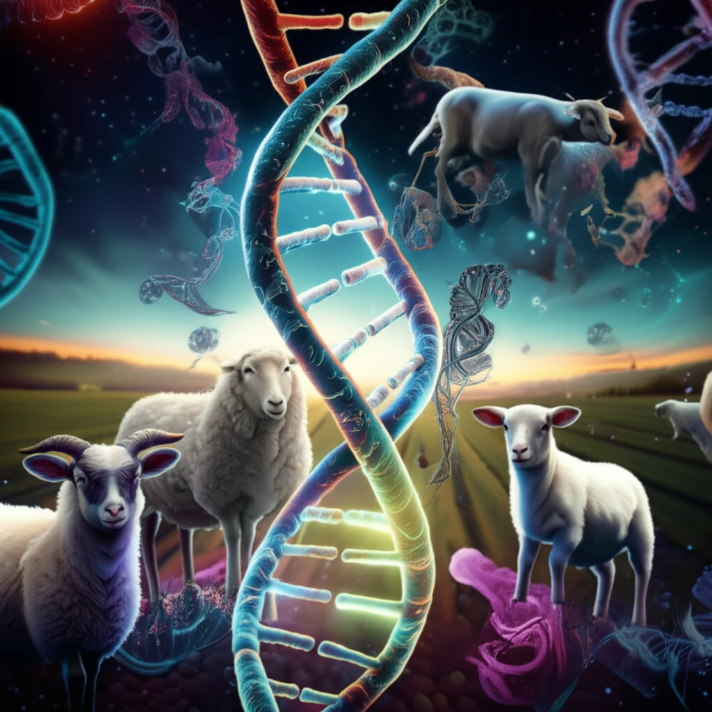 Abstract illustration of Duplex PCR for lentivirus detection in sheep and goats.