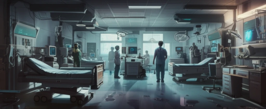 Futuristic ICU ward in a Bangladesh hospital, symbolizing hope and advanced healthcare.
