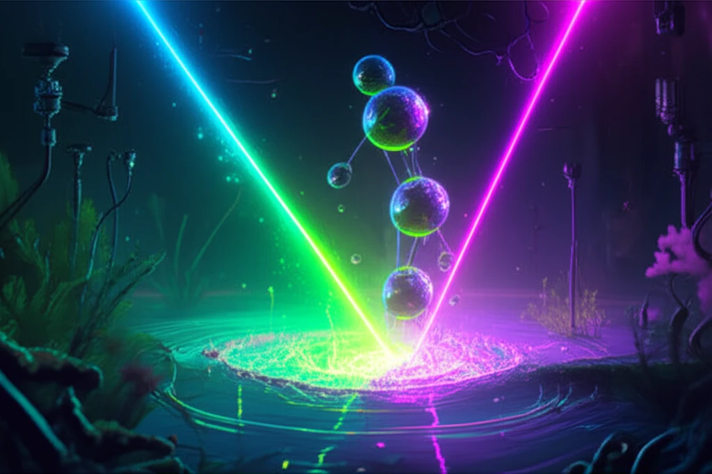 Laser beams interacting with water molecules