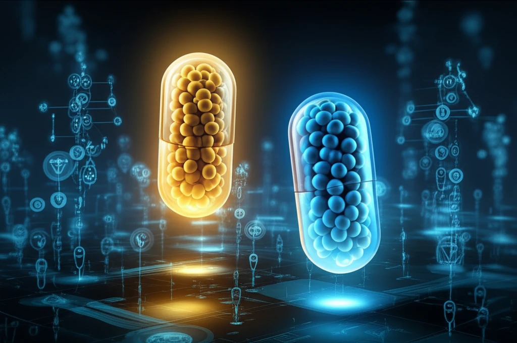 Futuristic capsules representing advanced antibiotic treatments.