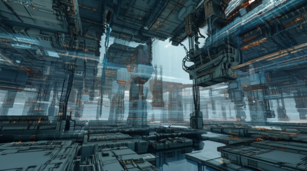 Futuristic crypto mining operation
