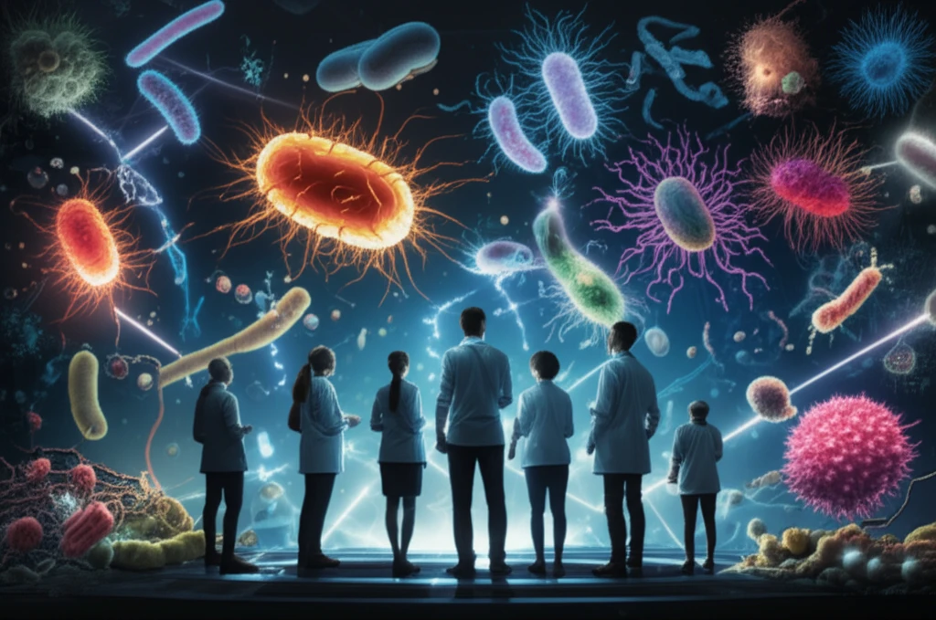 Microscopic landscape representing infectious disease research.