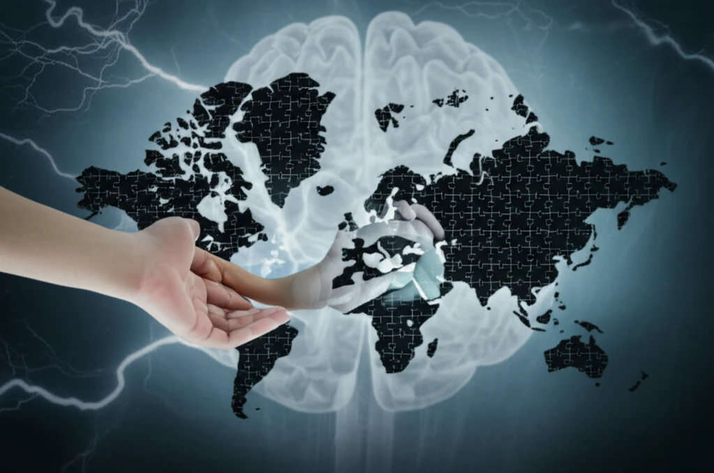 Fractured map of Europe symbolizing gaps in PTSD treatment.