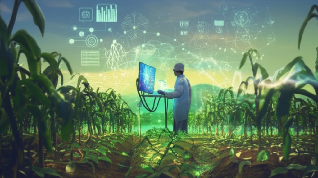 Scientist measuring nitrous oxide emissions in an agricultural field.