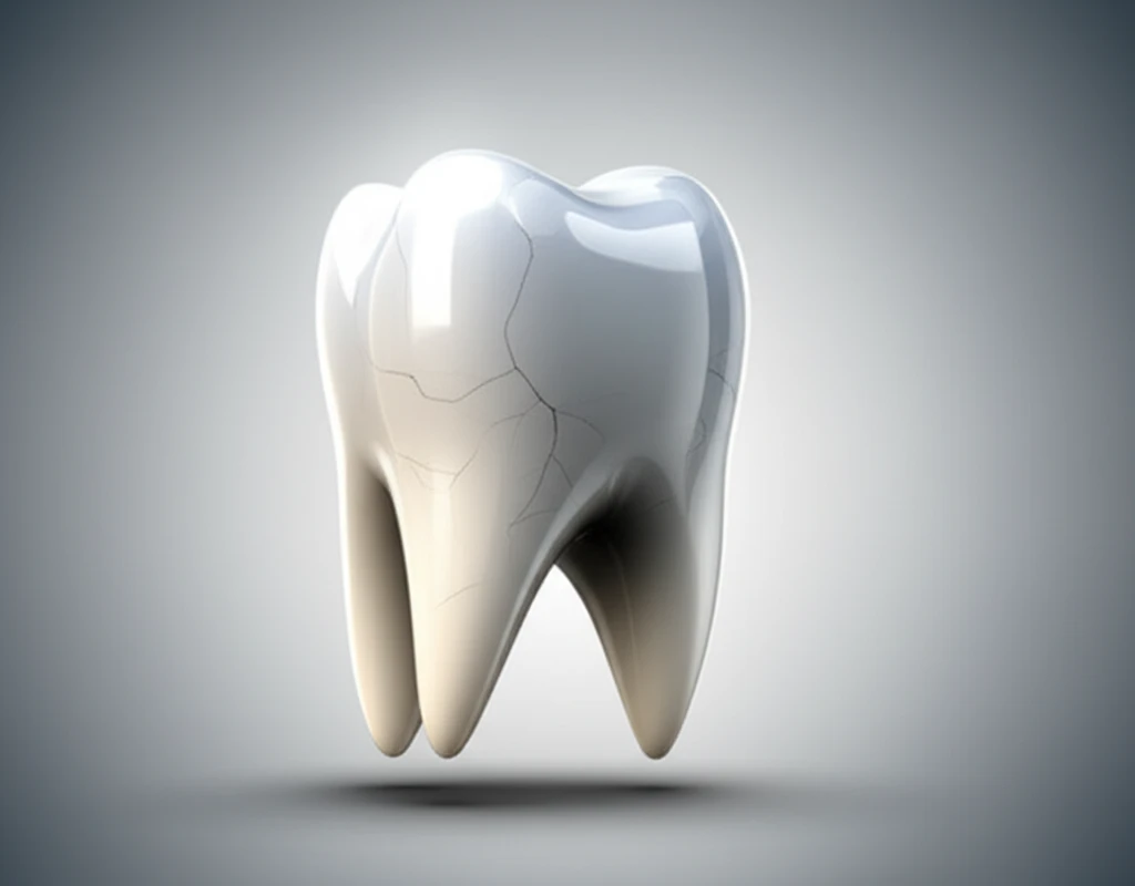Zirconia crown with cracks, symbolizing LTD.