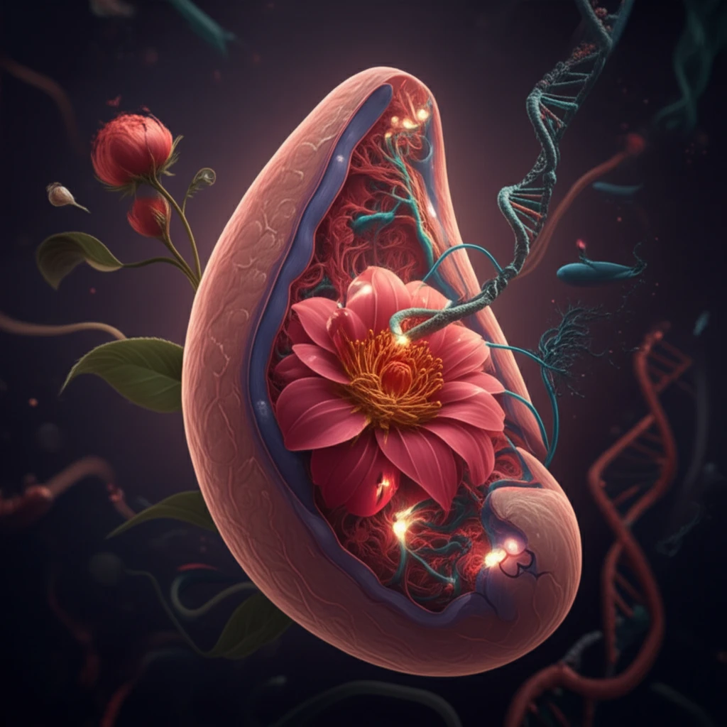 Surreal image of a salivary gland transforming into a flower, representing MASC.