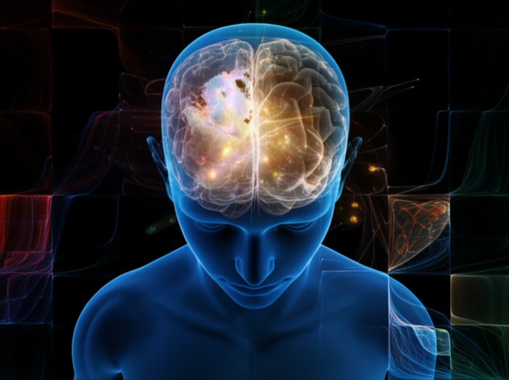 Brain with light lines showing predictive perception