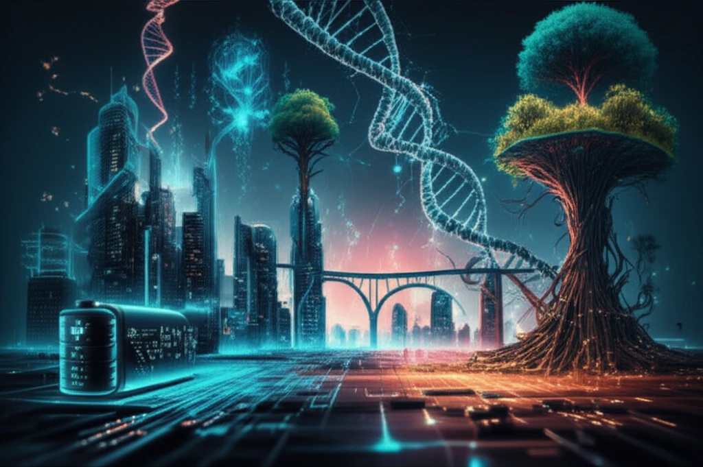 Interconnected innovations in battery technology, gene therapy, and sustainable materials.