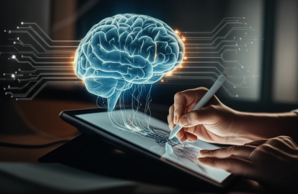 Brain connecting pathways to hands, symbolizing enhanced motor skills through cognitive training
