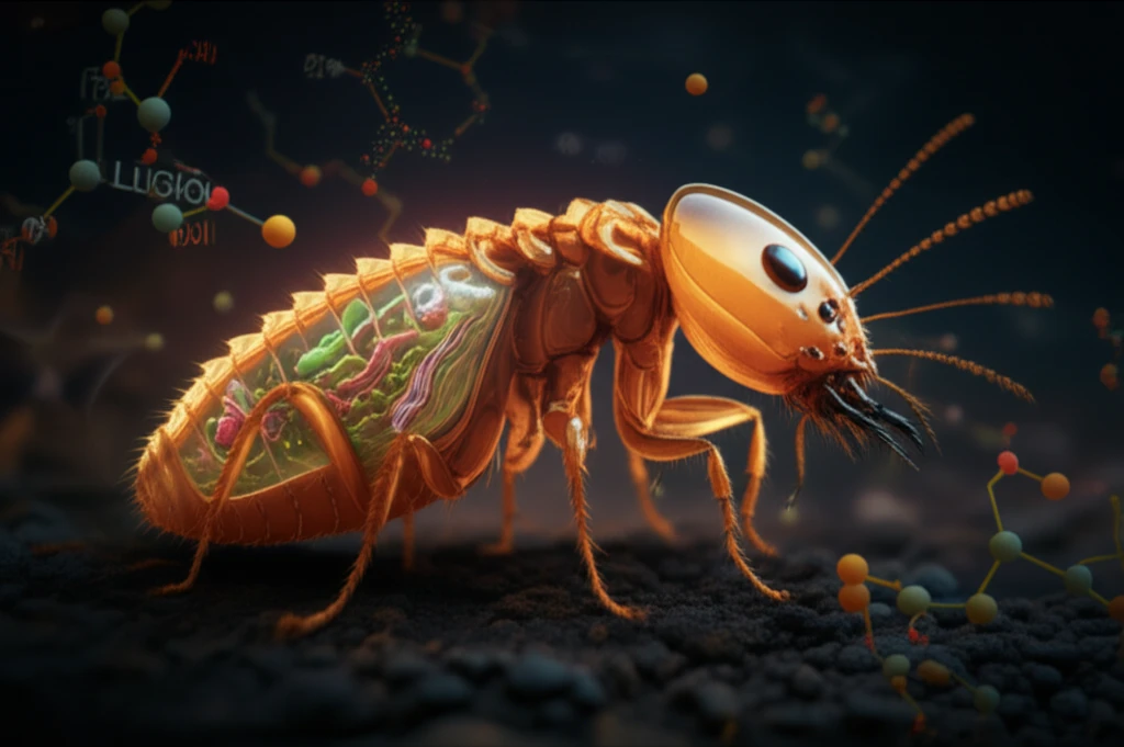 Termite gut bacteria illustration