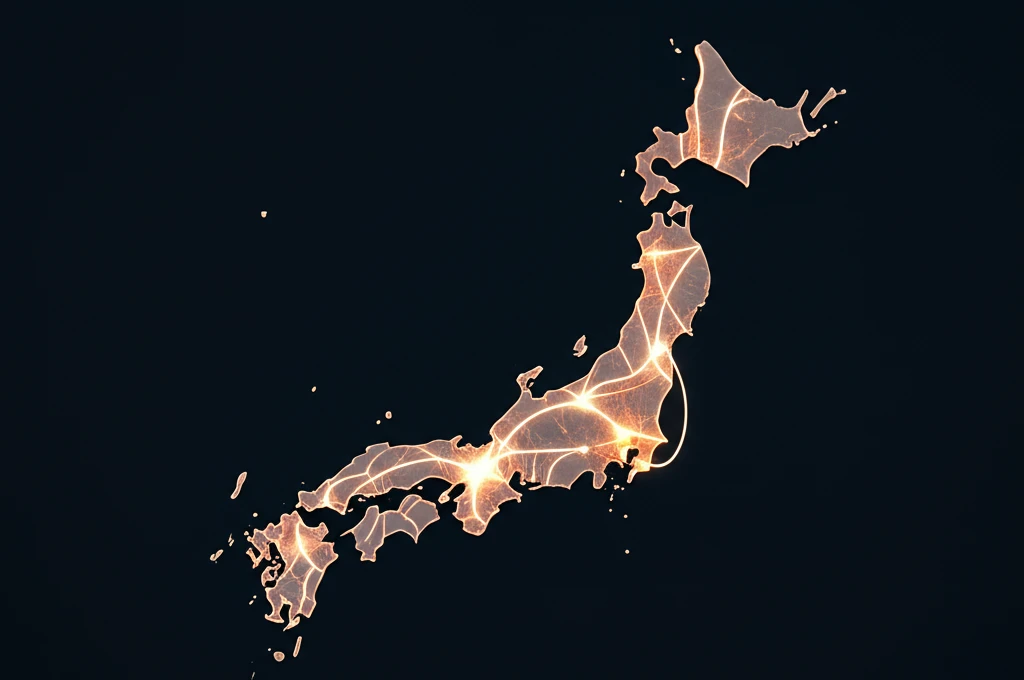 Stylized map of Japan symbolizing cancer treatment advancements.