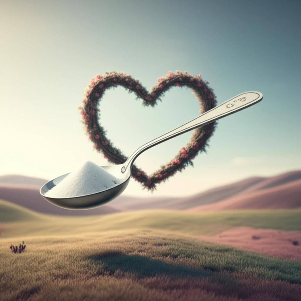 Salt-restriction spoon symbolizing heart health