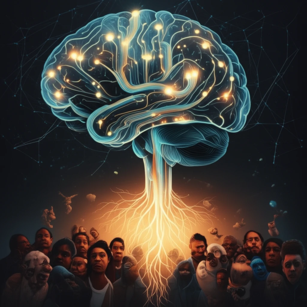 Interconnected pathways forming a brain with data streams, representing critical qualitative research in public health.