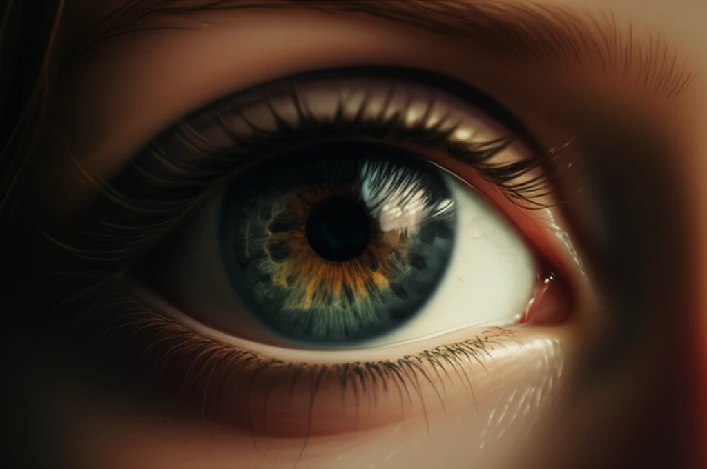 Child's eye with a light within, symbolizing hope in orbital rhabdomyosarcoma treatment.