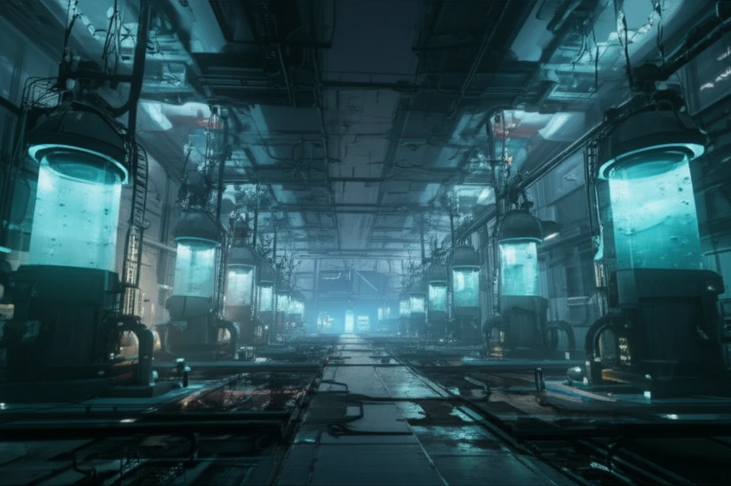 Futuristic wastewater treatment plant using membrane bioreactors.