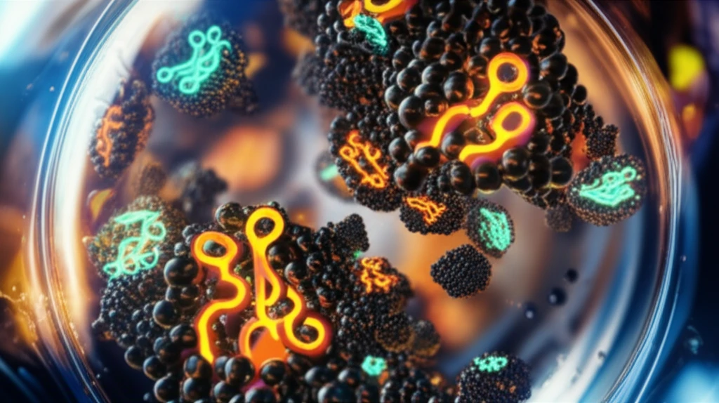 Illustration of magnetic lipase nanoparticles in a reverse micelle.
