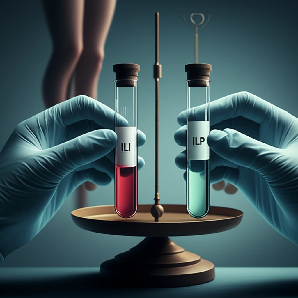 Medical researcher balancing ILI and ILP melanoma treatments.
