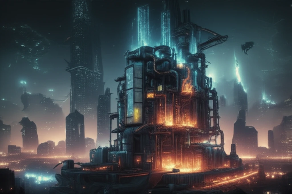 Futuristic chemical heat pump transforming waste heat into energy.