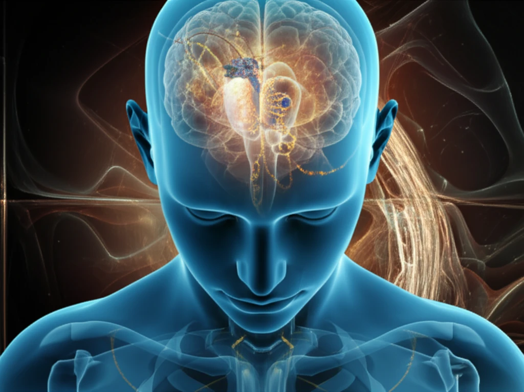 Illustration of pituitary gland with E-cadherin and NCAM protein representations