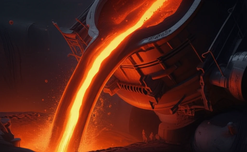 Molten steel flows through a tundish with Multi-Hole-Double-Baffles, removing micro-inclusions.