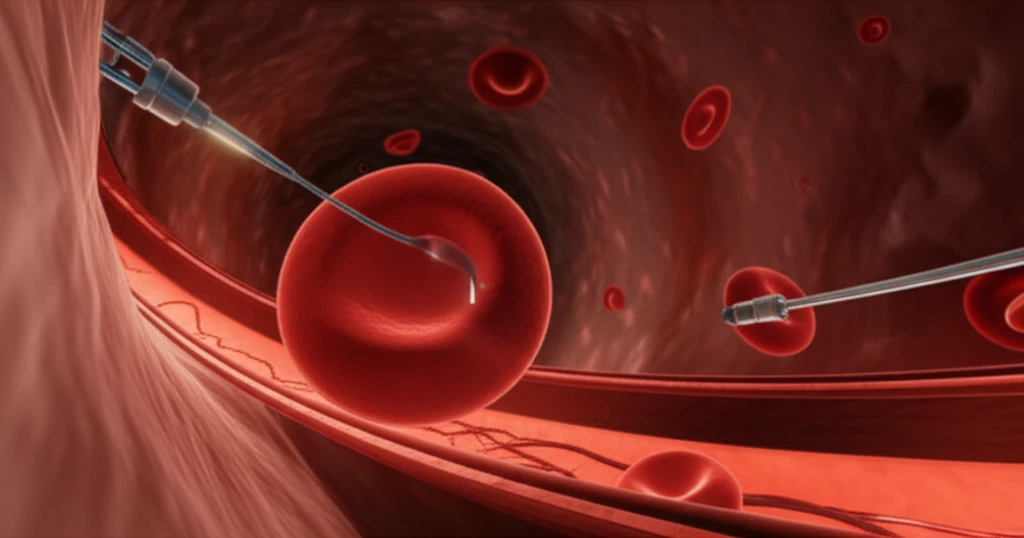 Medical device removing a clot from a brain artery.
