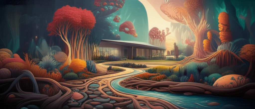 Symbolic illustration of First Nations health journey towards cancer care.