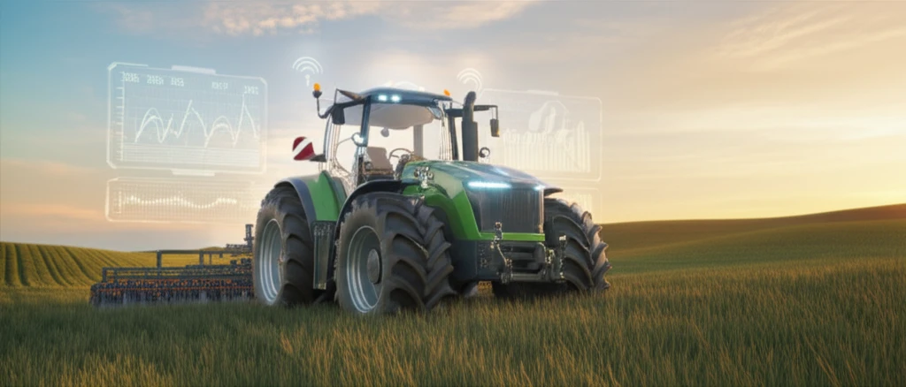 Tractor equipped with advanced sensor technology for enhanced safety.