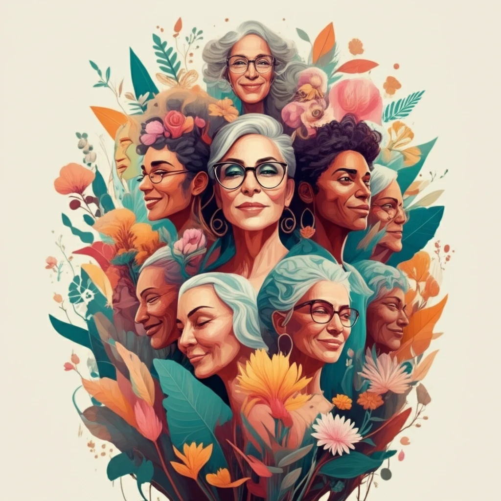 Diverse group of women over 50 confidently embracing their sexuality.