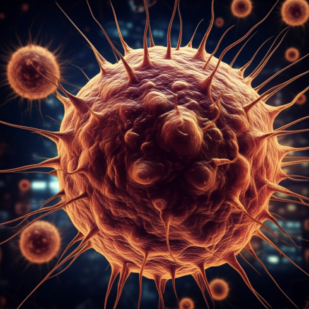 Surreal illustration of MRSA bacteria with a community landscape reflection, symbolizing public health concerns.