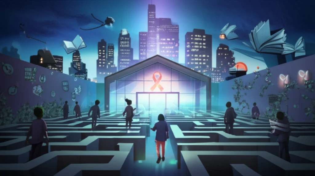 Adolescents navigating a maze towards an HIV testing center in NYC