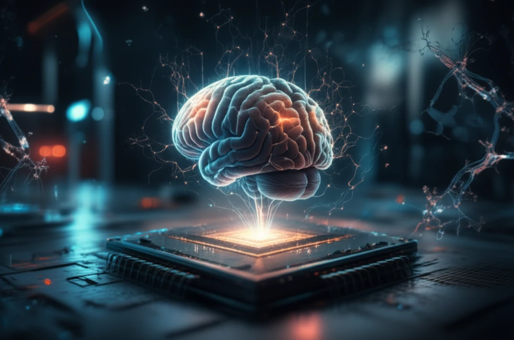 Human brain organoid on a microchip, symbolizing prenatal nicotine exposure research.