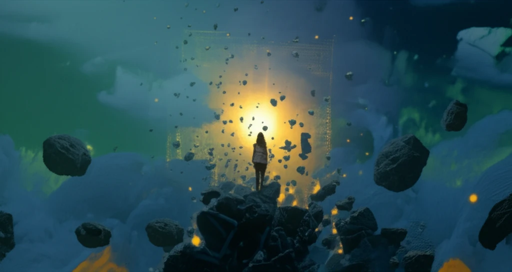 Fractured landscape with empathetic light, symbolizing holistic care in a secular age.