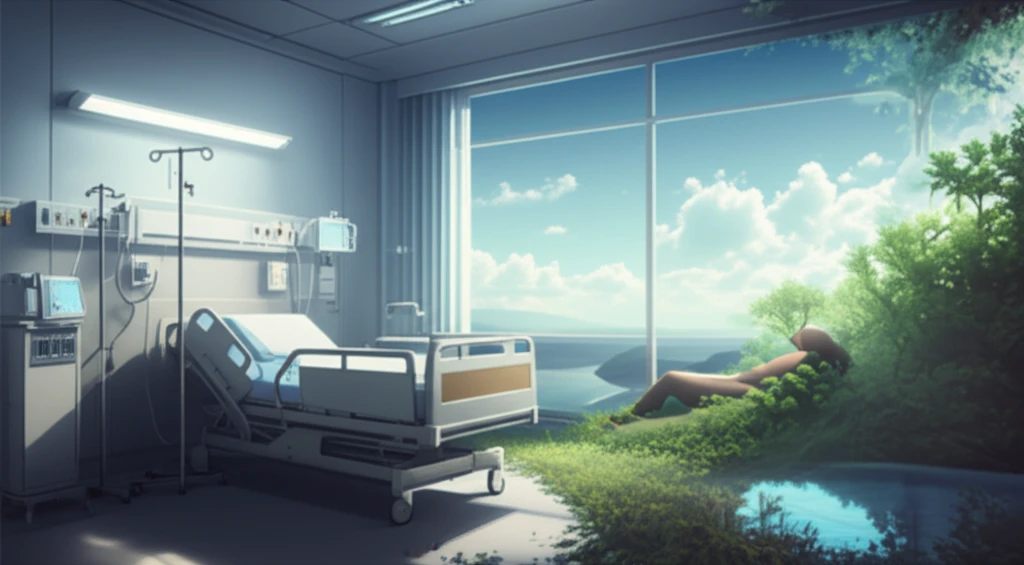 A symbolic image representing the transition from ICU to peaceful end-of-life care.