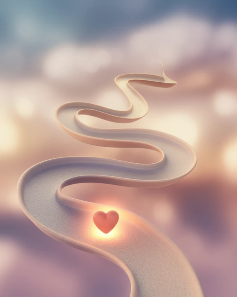 Surreal illustration of digestive path leading to a healthy heart.