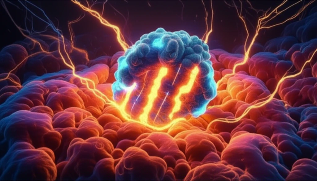 Illustration of a voltage sensor protein in a cell membrane.