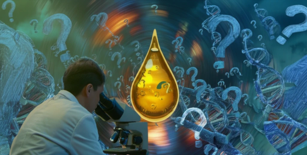 Distorted urine sample under a microscope symbolizes unreliable test results.