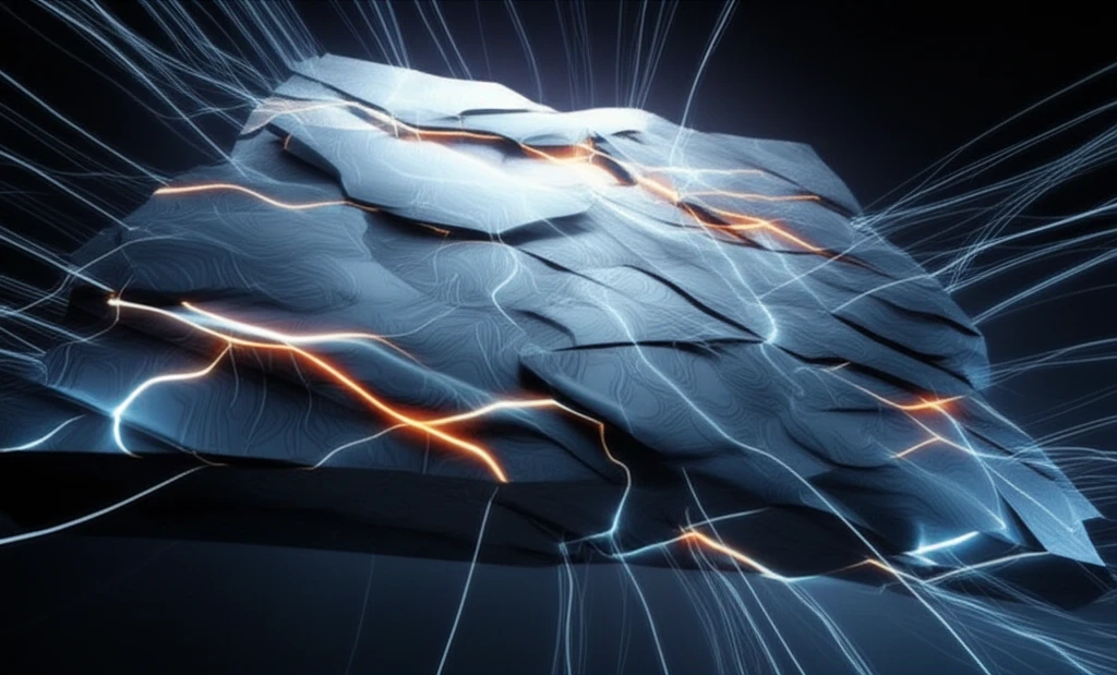 Surreal illustration of multiaxial stress on composite material