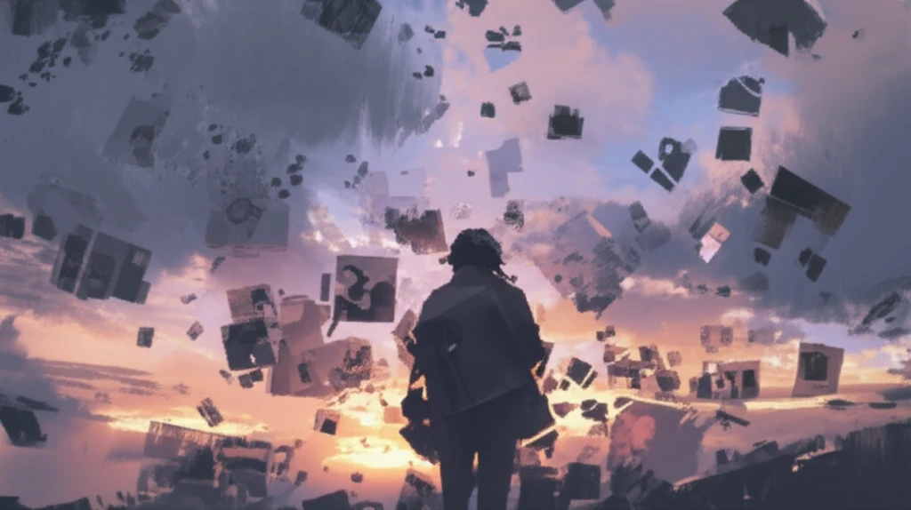 A surreal illustration representing the complexities of end-of-life decisions in older adults, emphasizing empathy and understanding.