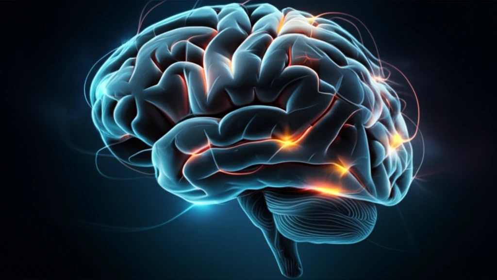 Brain interwoven with light threads, symbolizing targeted cancer therapy.