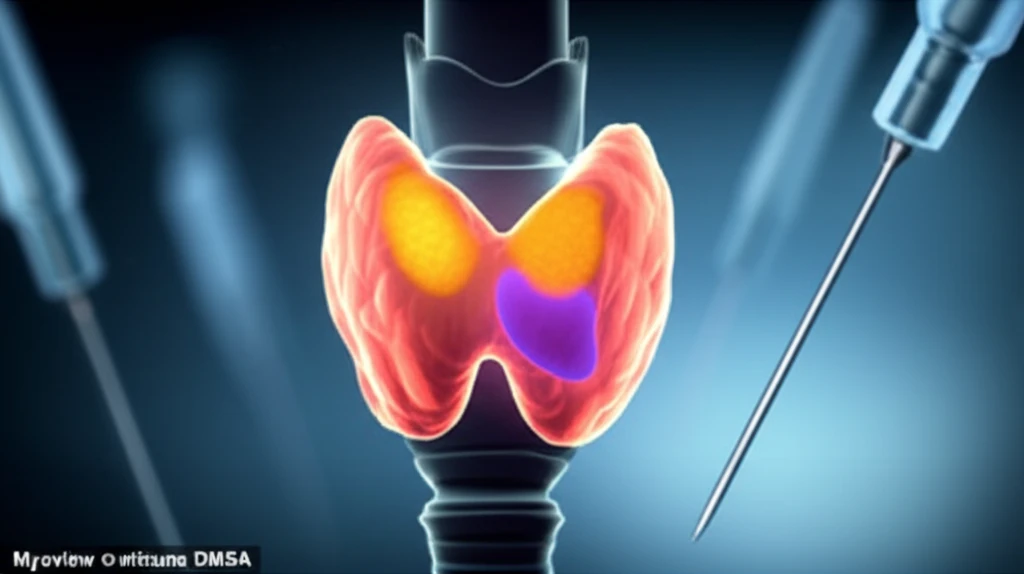 Visual representation of Myoview and DMSA scans illuminating the thyroid gland, symbolizing advanced thyroid nodule diagnostics.