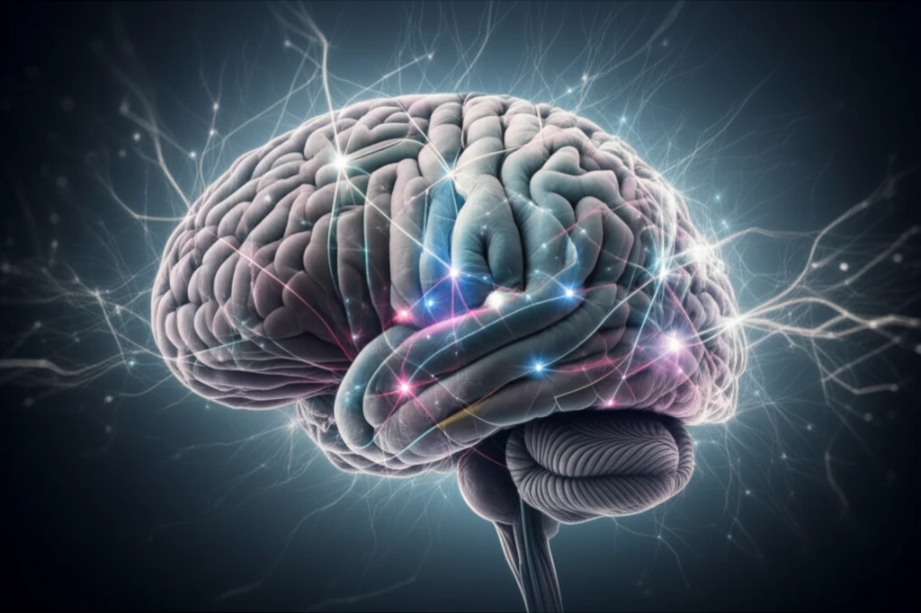 Illustration of brain connections with some pathways disrupted, symbolizing schizophrenia's impact on mental health.