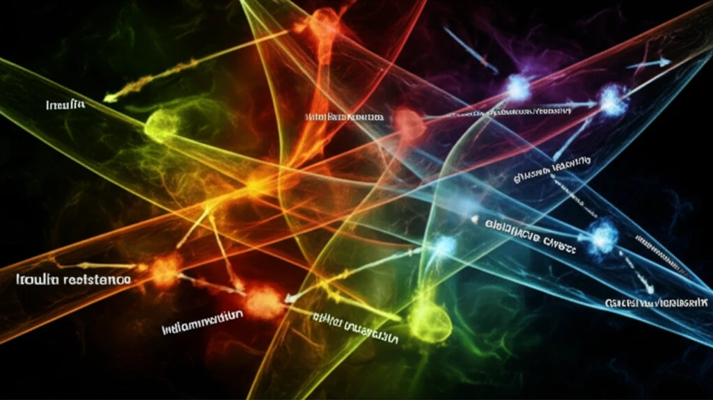 Interconnected web representing the unified pathophysiology of diabetes.