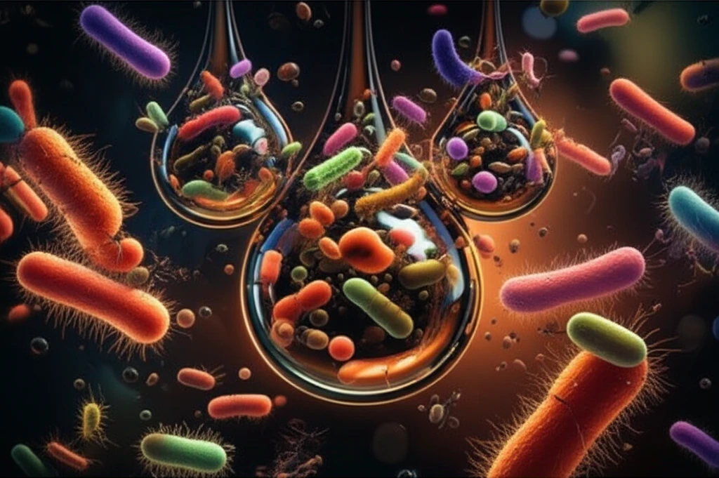 Bacterial cells degrading oil.