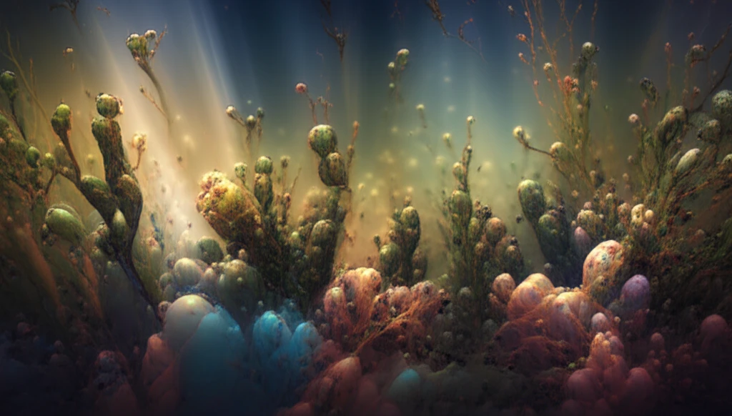Thriving algae in polluted water symbolizes sustainable solutions.